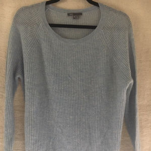 Baby Blue Ribbed Cashmere Sweater